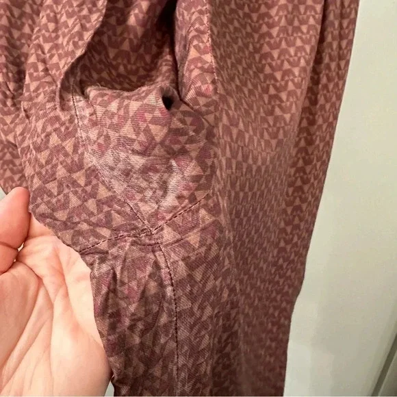 Splendid Wide Leg Pants Lumi Relaxed Geo-print Pants In Deep Plum Size Medium - Picture 3 of 5